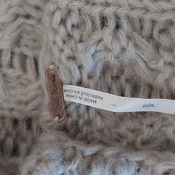 Free People Beige Open Cable Knit Sweater Size Small - Picture 3 of 5